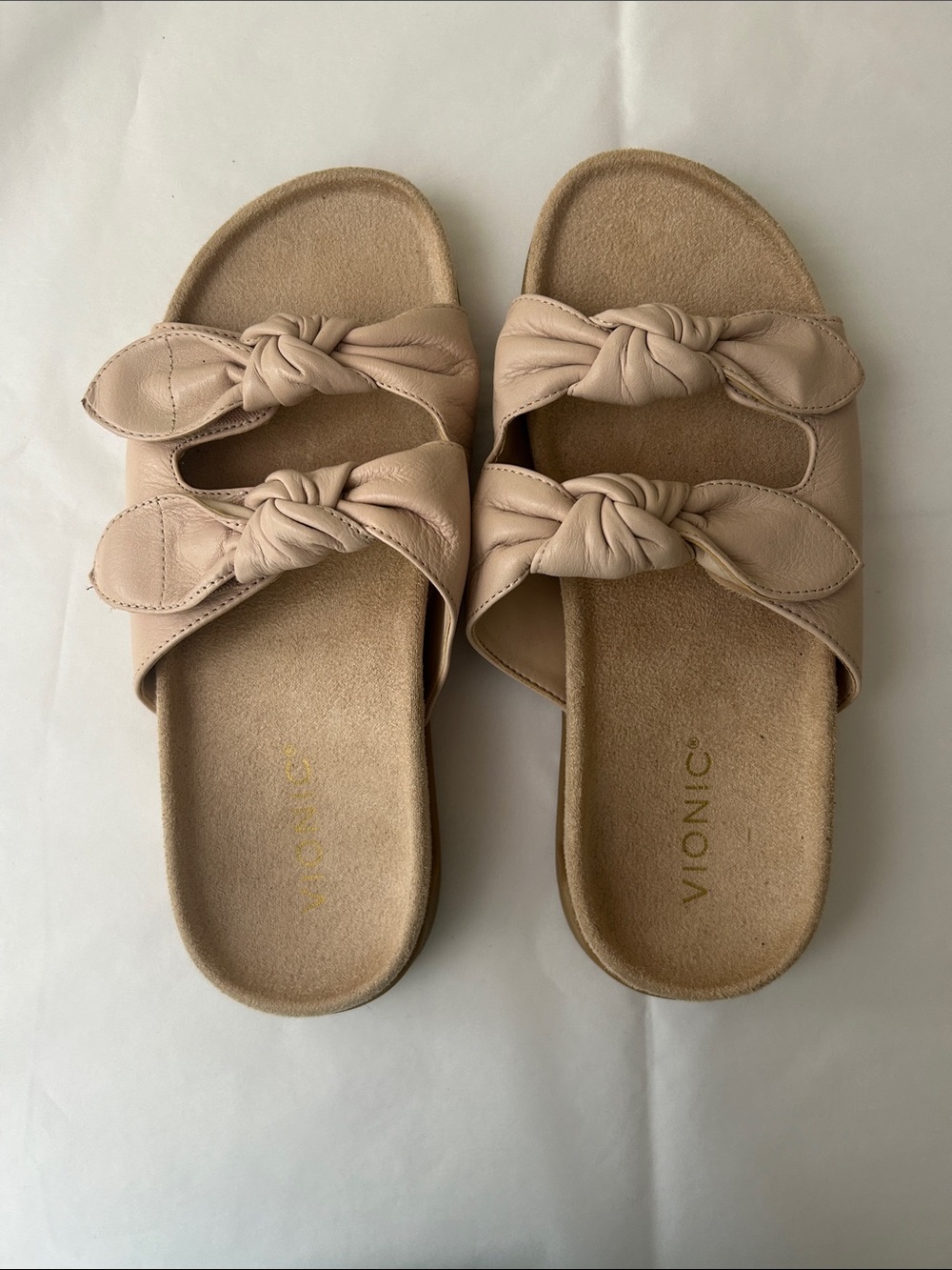 Vionic Elara Slide Knotted BlushWomen's Double-Strap Slide Sandals Size 6
